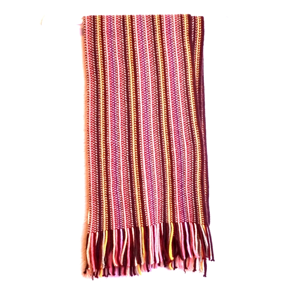 Warm Long 70 Inches Brown Pink Thick Winter Scarf